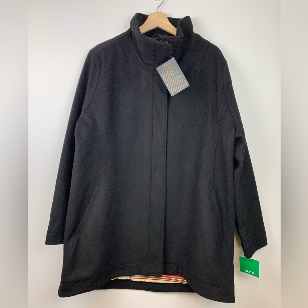 NWT Pendleton Campbell Jacket Coat Black Size XL Extra Large Virgin Wool Blend